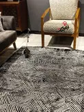 گلیم فرش ساوین طرح 4119 نقره ای مشکی