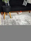 گلیم فرش ساوین طرح 4113 نقره ای