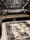 گلیم فرش ساوین طرح 4118 نقره ای مشکی