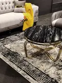 گلیم فرش ساوین طرح 4118 نقره ای مشکی