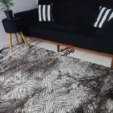 گلیم فرش ساوین طرح 4119 نسکافه ای