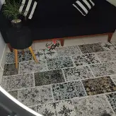 گلیم فرش ساوین طرح 4121 مشکی ابی