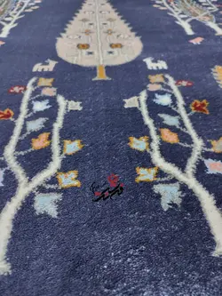 گلیم فرش ساوین طرح 3248 رنگ سرمه ای