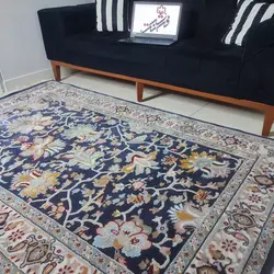 گلیم فرش ساوین طرح 3252 سرمه ای
