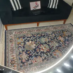 گلیم فرش ساوین طرح 3252 سرمه ای