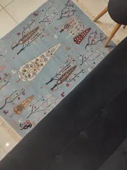 گلیم فرش ساوین طرح 3248 رنگ آبی