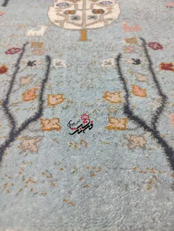 گلیم فرش ساوین طرح 3248 رنگ آبی