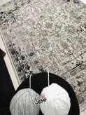 گلیم فرش ساوین طرح 4123 نقره ای مشکی