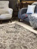 گلیم فرش ساوین طرح 4123 نقره ای مشکی