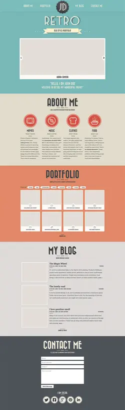دانلود قالب فتوشاپ سایت New Retro Portfolio