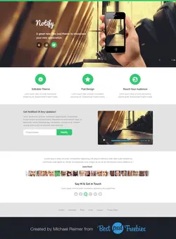 دانلود قالب فتوشاپ سایت Notify