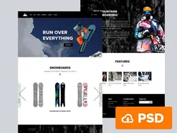 دانلود قالب فتوشاپ سایت تک صفحه ای Snowborading