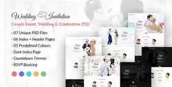 دانلود قالب فتوشاپ سایت عروسی Wedding Invitation