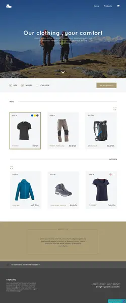 دانلود قالب فتوشاپ سایت فروشگاهی Trekking