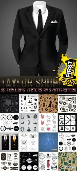 دانلود مجموعه 25 وکتور فروشگاه خیاطی