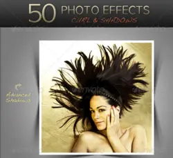 دانلود مجموعه 50 افکت عکس فتوشاپ Curl and Shadows