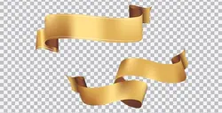 دانلود تصویر PNG مجموعه روبان طلایی منحنی