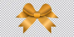 دانلود تصویر PNG روبان و پاپیون طلایی