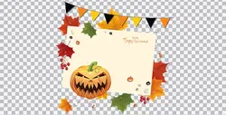 دانلود تصویر PNG کدو هالووین و برگ