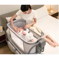 تخت کنار مادر سه کاره 08602 طوسی تیره ماستلا Mastela