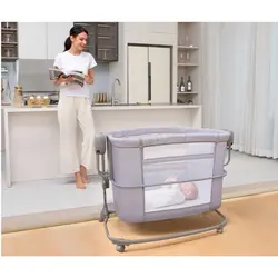 تخت کنار مادر سه کاره 08602 طوسی تیره ماستلا Mastela