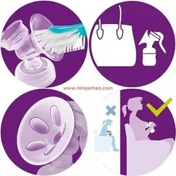 شیر دوش دستی اونت + سرشیشه و پد سینه اونت philips avent