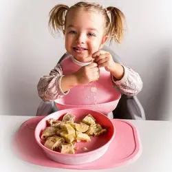 ظرف غذا خوری و صفحه نگهدارنده تویست شیک صورتی TWISTSHAKE