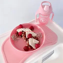 ظرف غذا خوری و صفحه نگهدارنده تویست شیک صورتی TWISTSHAKE