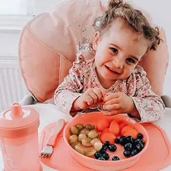 ظرف غذا خوری و صفحه نگهدارنده تویست شیک صورتی TWISTSHAKE