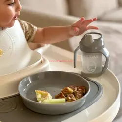 ظرف غذا خوری و صفحه نگهدارنده تویست شیک طوسی TWISTSHAKE