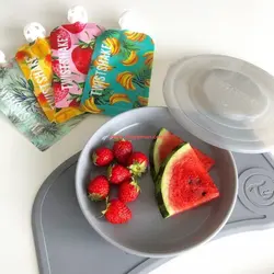 ظرف غذا خوری و صفحه نگهدارنده تویست شیک طوسی TWISTSHAKE