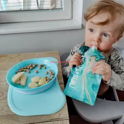 ظرف غذا خوری و صفحه نگهدارنده تویست شیک آبی TWISTSHAKE