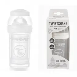 شیشه شیر طلقی 180 میل تویست شیک سفید Twistshake