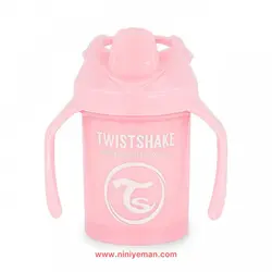 لیوان آبخوری دسته دار تویست شیک صورتی 230 میل Twistshake