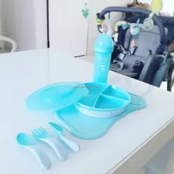 ست قاشق و چنگال آموزشی تویست شیک آبی Twistshake