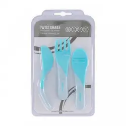 ست قاشق و چنگال آموزشی تویست شیک آبی Twistshake