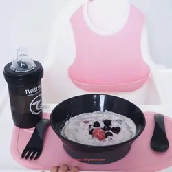 ست قاشق و چنگال آموزشی تویست شیک مشکی Twistshake