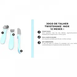 ست قاشق چنگال و کارد استیل تویست شیک سفید Twistshake