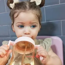 لیوان آبمیوه خوری 300 میل صورتی هی اور شی He or She