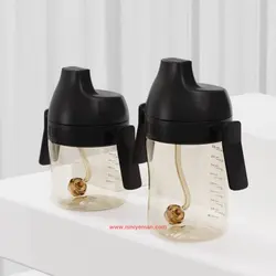 لیوان آبمیوه خوری نی دار 210 میل مشکی هی اور شی He or She