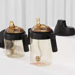 لیوان آبمیوه خوری نی دار 210 میل مشکی هی اور شی He or She