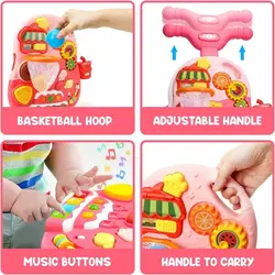 واکر و میز بازی دو کاره He-0815 صورتی هانگر HUANGER