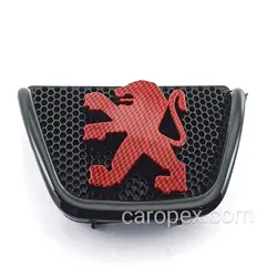 آرم و لوگو جلو پنجره پژو 206 و پژو 405SLX هیدروگرافی  قرمز کربن لبه مشکی