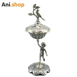 جای قندان پایه دار فرشته برنجی کد AM25
