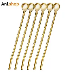 نی شربت خوری استیل طلایی یونیک  جنس استیل درجه یک