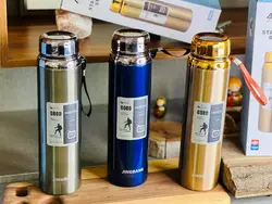 فلاسک هوشمند یک لیتری استیل دوجداره با نگهداری بالا دما دماسنج دار جینگ بنگ سرد و گرم کوهنوردی و مسافرتی