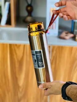 فلاسک هوشمند یک لیتری استیل دوجداره با نگهداری بالا دما دماسنج دار جینگ بنگ سرد و گرم کوهنوردی و مسافرتی