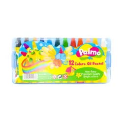 پاستل 12 رنگ کیفی جعبه طلقی پالمو 12 بسته