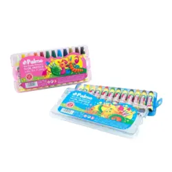 پاستل 12 رنگ کیفی جعبه طلقی پالمو 12 بسته