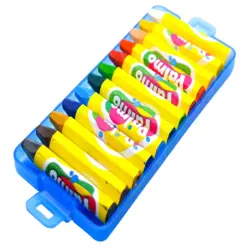 پاستل 12 رنگ کیفی جعبه طلقی پالمو 12 بسته